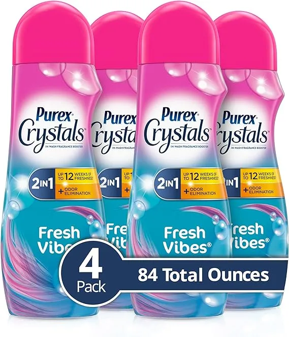 Purex Crystals in-Wash Fragrance and Scent Booster, Fresh Vibes, 21 Ounce, 4 Count