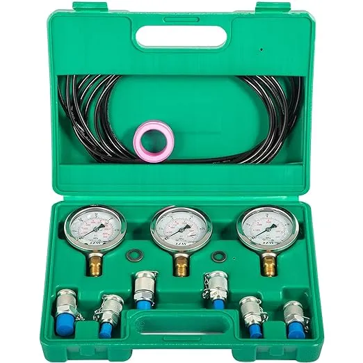 VEVOR Hydraulic Pressure Test Kit 25/40/60MPa, Hydraulic Test Gauge Kit with 6 Couplings, Hydraulic Gauge Kit Made of 304 Stainless Steel, for Excavator Construction Machinery