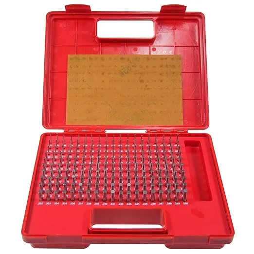 HFS(R) Steel Pin Gage Set Minus M1 with Plastic Case for Carpenters and Home Improvement 0.061-0.250" 190pcs