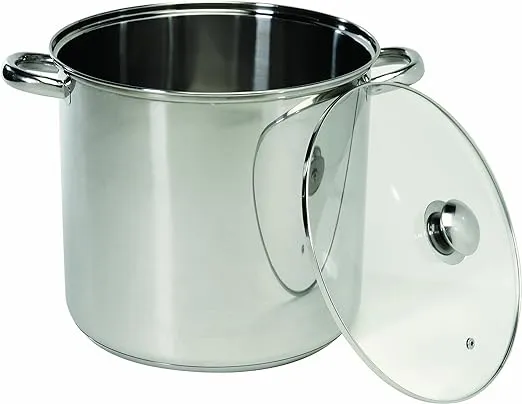 Cookpro 548 Stainless Stockpot with Glass Lid 8 Quart Tempered