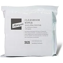 AAWipes Cleanroom Cloth Wipes 9"x9" (Bag of 150 Pcs) Double Knit 100% Polyester Wipers Lint Free Cloths with Ultra-fine Filaments, Laser Sealed Edge, Class 100 Cloths, Ultra-soft WipesAAWipes Cleanroom Cloth Wipes 9"x9" (Bag of 150 Pcs) Double Knit 100% 