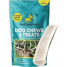 Hotspot Pets Premium Split Elk Antlers for Dogs - X-Large Antler Dog Chews Naturally Shed Antler Bone for Large Breed Aggress