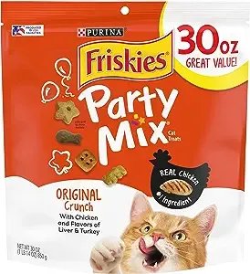 Friskies Made in USA Facilities Cat Treats, Party Mix Original Crunch - 30 oz. Pouch