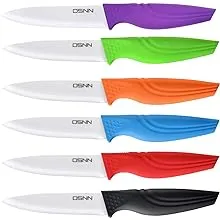 DSNN Steak Knives Set of 6 Muti-color Kitchen Ceramic Knife Set Sharp Outdoor...