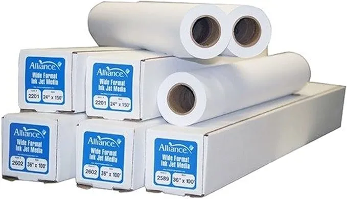 Alliance Wide Format Paper 30" x 150' CAD Bond 20lb | 92 Bright | 4 Rolls | 2" Core