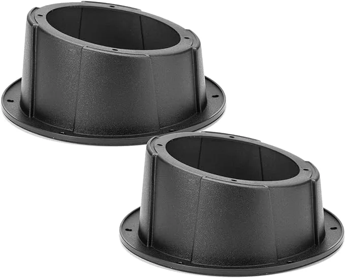 KEMIMOTO 6.5 Inch Speaker Pods, 2PCS Universal Angled Boxes Enclosures for 6.5" Speakers Compatible with UTVs, RVs, Cars, Boats, Trunks, Trailers - 9.56 Inch Surface Mount (Black)