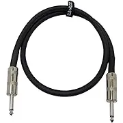 GLS Audio Speaker Cable 1/4" to 1/4" - 12 AWG Professional Bass/Guitar Speaker Cable for Amp - Black, 3 Ft.