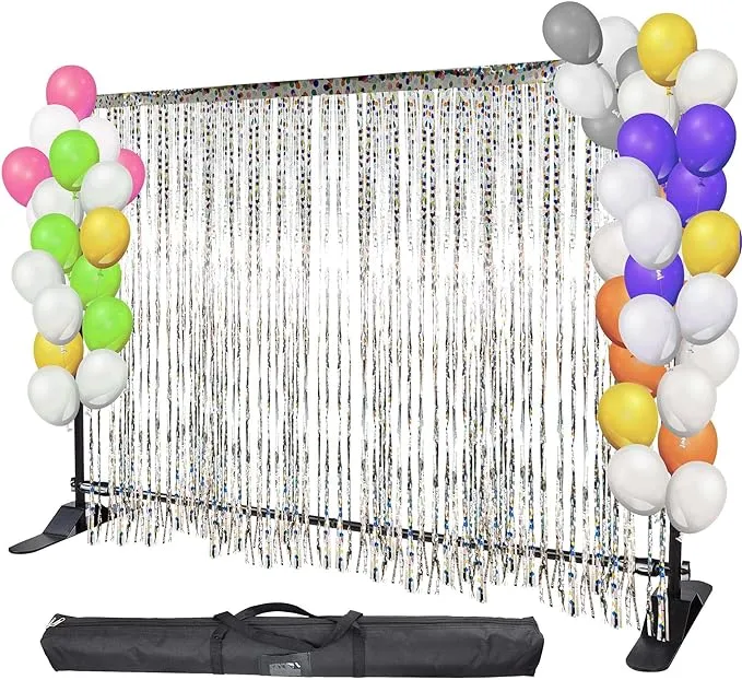 WinSpin 8' Backdrop Stand for Wedding Birthday Party Events Photography Photo Booth Display Backdrop Banner Stand with Carrying Bag