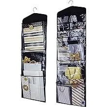 Regal Bazaar Large Double-Sided Hanging Gift Bag Organizer and Tissue Paper Holder (Black)