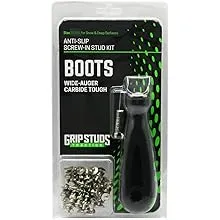 3000A - 4.4 mm Prominence GRIPSTUDS Boot Studs, Pack of 28 Solid Tungsten Carbide Tipped Screw in Studs for Improved Traction in Wading Boots Includes Installation Tool