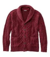 Heritage cotton cable-knit shawl-collar sweater