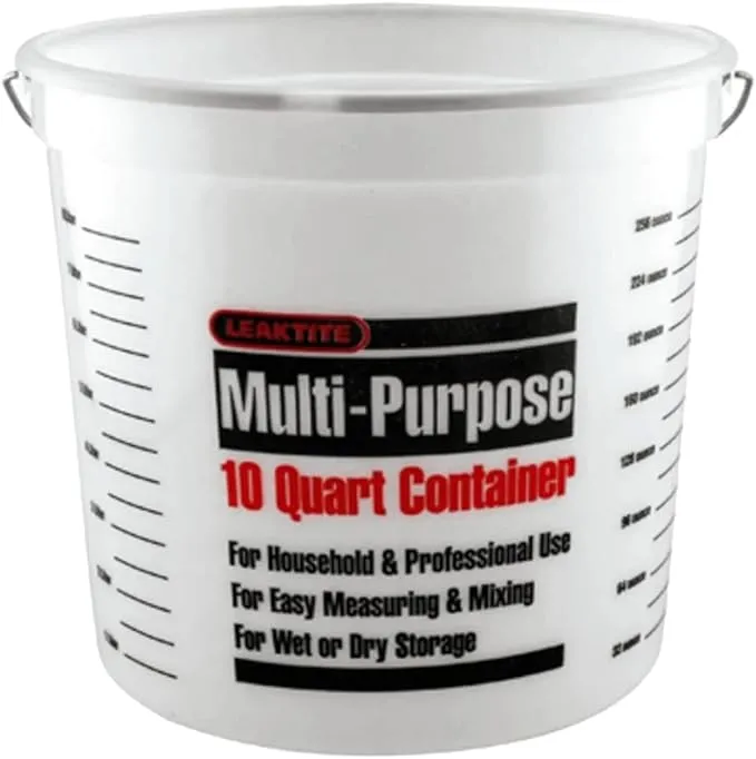 Leaktite 10 Quart Clear Measure Pail 10Q12NM0012