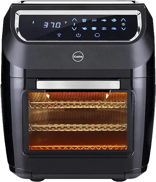 iCucina Digital Air Fryer 10 qt Air Fryer Oven with 8 Cooking Presets and Air ...