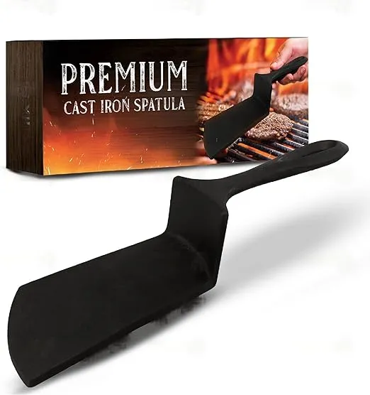 USABEST Premium Cast Iron Spatula Skillet Burger Smasher Press Unique Gift Cooki