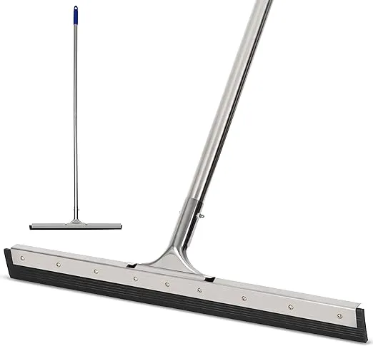 Floor Squeegee Scrubber 55Inch Long Stainless Steel Handle with 22Inch Wide Sili