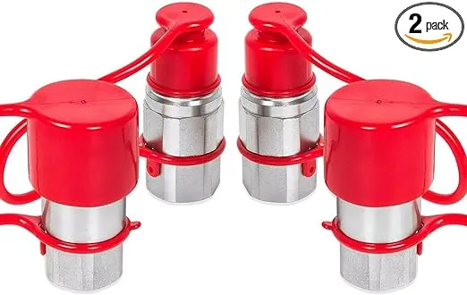 2 Sets 1/2&#034; Flat Face Hydraulic Quick Connect Coupler Set, Compatible with Bo...