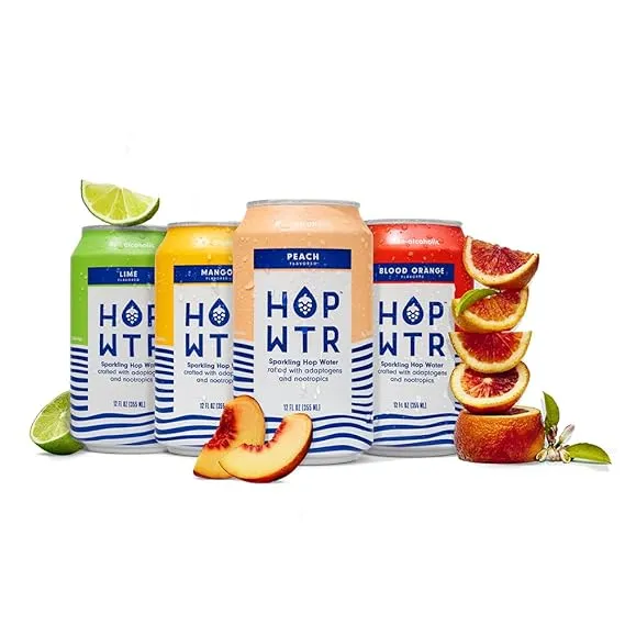 Hop Wtr Sparkling Hop Water, Variety Pack 12 Pack, Sugar Free, Low Carb Non Alcoholic Drinks, NA Beer, Adaptogen Drink, No Calories, Adaptogens & Noot