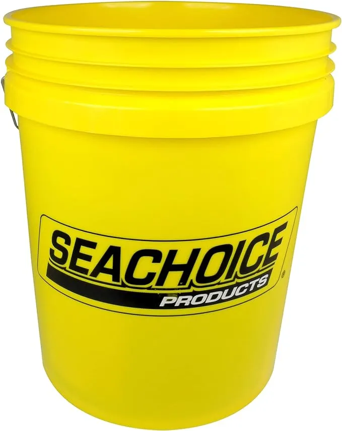 Seachoice 5-Gallon Plastic Bucket w/Metal Handle, Yellow