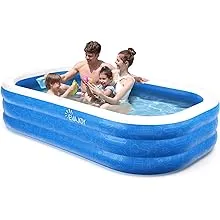 Inflatable Pool, Evajoy 92''×56''×20'' Inflatable Swimming Pool for Summer Water Party BPA-Free Above Ground Blow Up Kiddie Pool Ball/Sand Pit