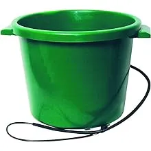 Farm Innovators 16 Gallon Plastic Heated Animal Water Bucket Tub, Green (2 Pack)