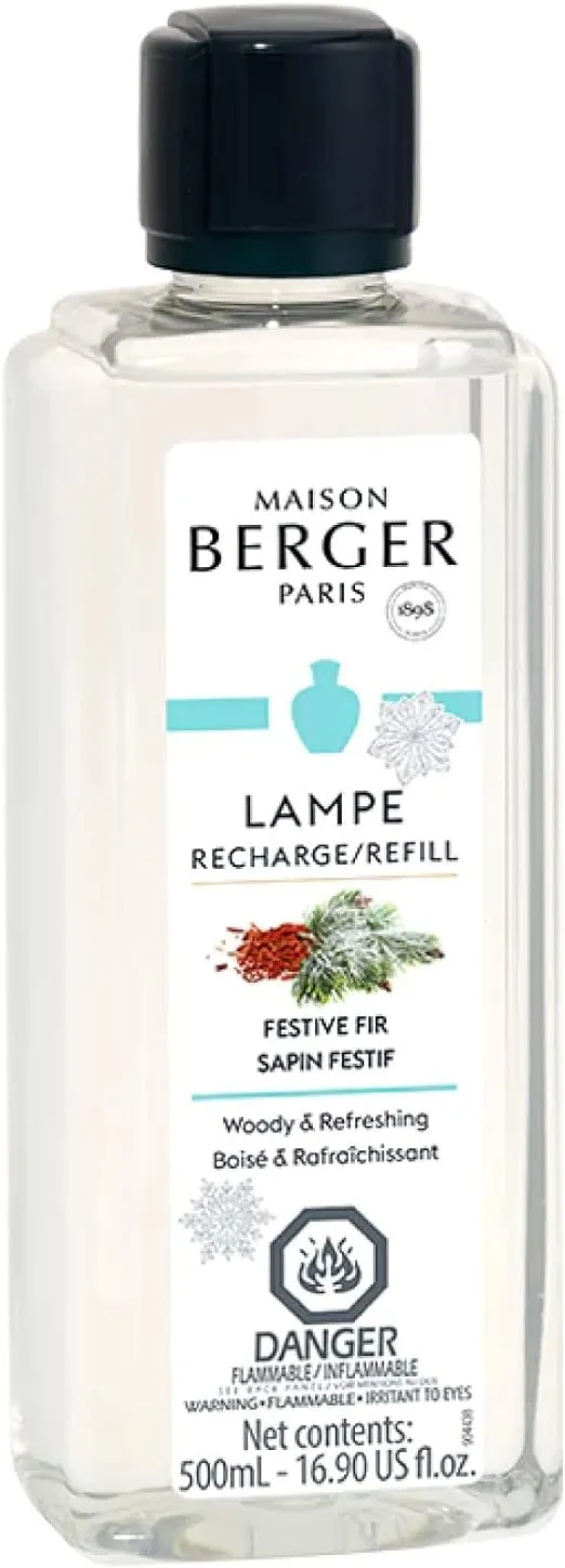 Festive Fir - Lampe Berger Fragrance Refill for Home Fragrance Oil Diffuser - 16.9 Fluid Ounces - 500 milliliters