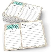 321Done Mason Jar Recipe Cards (Set of 50) Standard (4x6), Green and Tan 