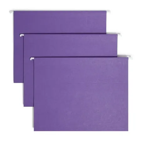 Smead Hanging File Folders 1/5 Tab 11 Point Stock Letter Purple 25/Box 64072