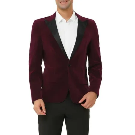 COOFANDY Men Shiny Sequin Blazer Tuxedo Party Dinner Prom One Button Suit Jacket