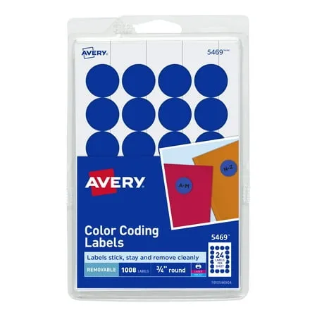 Avery Removable Color-Coding Labels, Removable Adhesive, Green, 3/4" Diameter, 1 ...