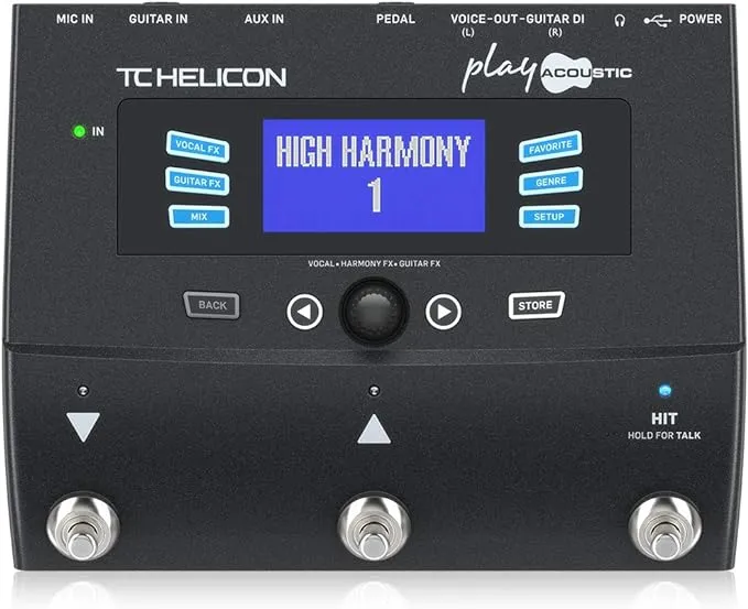 TC Helicon PLAY ACOUSTIC 3-Button Vocal and Acoustic Guitar Effects Stompbox with BodyRez and Looping