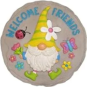 Spoontiques - Garden Décor - Spring Gnome Stepping Stone - Decorative Stone for Garden