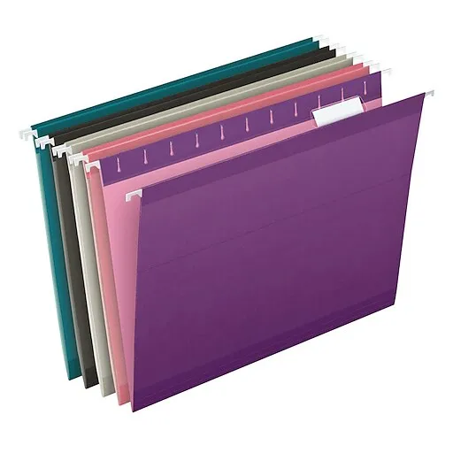 Pendaflex&#174; Colored Reinforced Hanging Folders, Letter Size, 1/5-Cut Tabs, Violet, 25/Box