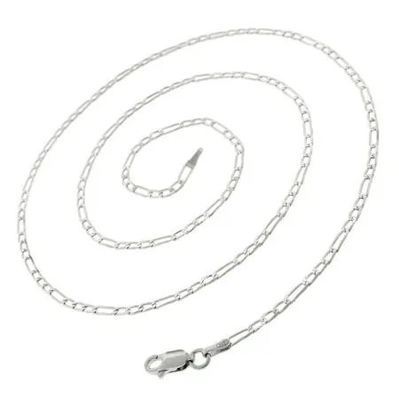 Miabella Solid 925 Sterling Silver Italian 5mm Diamond-Cut Figaro Chain Bracelet for Women Men, Made in Italy