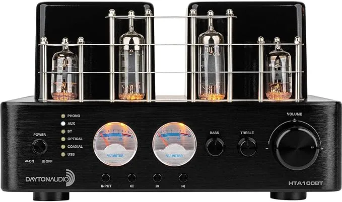 Dayton Audio HTA100BT Hybrid Stereo Tube Amplifier