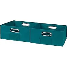 Niche Cubo Set of 6 Half-Size Foldable Fabric Storage Bins- Teal