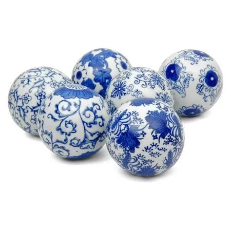 3" Blue and White Decorative Porcelain Ball Set - Traditional - Decorative Objects And Figurines - by Oriental Furniture | Houzz