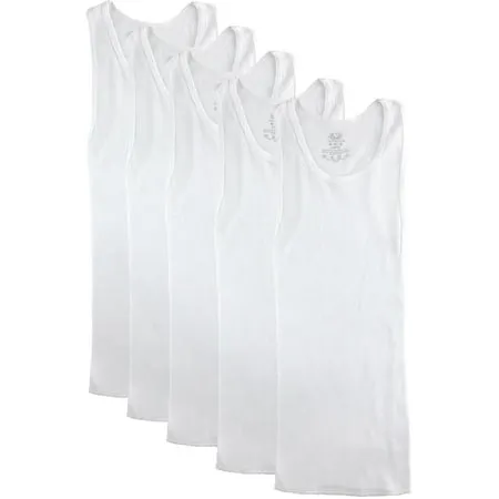 Fruit of The Loom Boy's 5-Pack A-Shirts, Size: Large, White