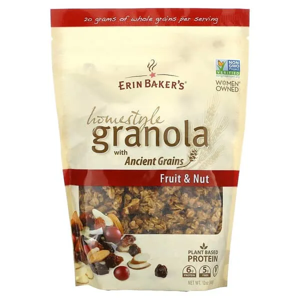 Erin Baker's Granola, Fruit & Nut, Homestyle - 12 oz