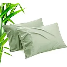 Body Cooling Pillow Cases Cover, Bamboo Rayon Green Body Pillowcases with Zipper Closure, Cool and Breathable Pillow Case for Hot Sleepers and Night Sweats, 20x54 inches