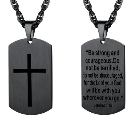 LOLIAS Black Gold ????? ???????? for Men Stainless Steel ????????? Chain With Cross Pendant Necklace ???? ???? 22-30Inch