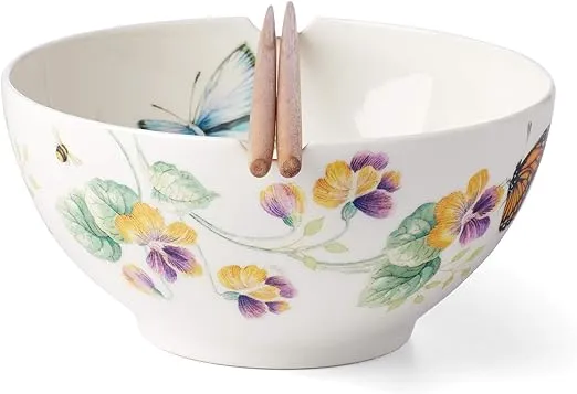 Lenox Butterfly Meadow Bowl & Chopsticks