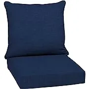 24 in. x 24 in. 2-Piece Deep Seating Outdoor Lounge Chair Cushion in Sapphire Blue Leala