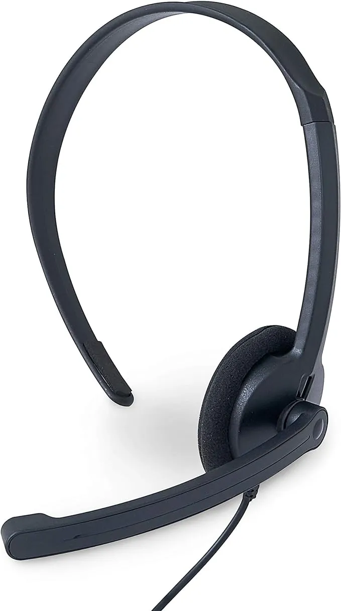 Verbatim Mono 3.5mm Headset with Microphone and in-Line Remote,Black