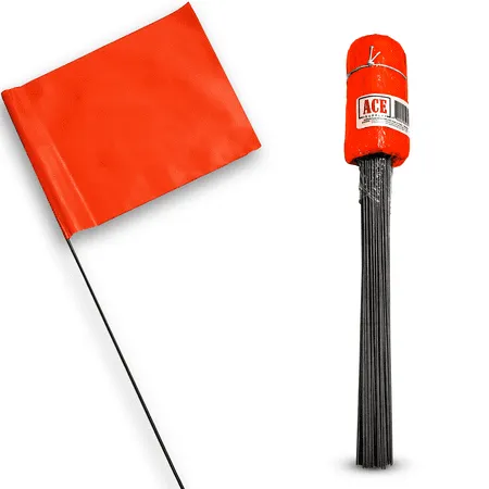 ACE Supply Orange Marking Flags Yard Flags 4x5-Inch Marker Flags