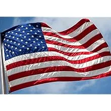 VIPPER American Flag 5x8 Outdoor - Heavy Duty Nylon US Flags with Embroidered Stars, Stitched Stripes and Brass Grommets