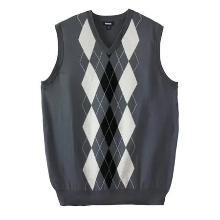 Kingsize Men s Big & Tall V-Neck Argyle Sweater Vest