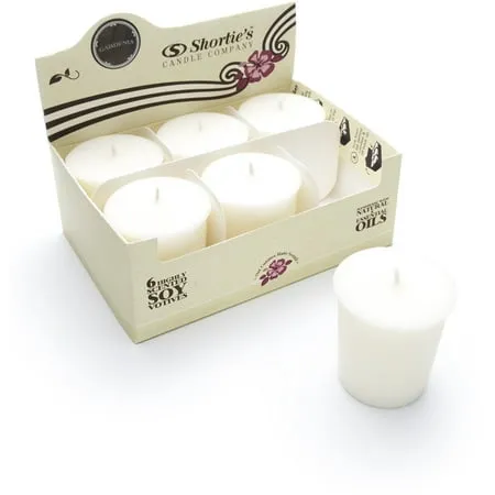 Pure Gardenia Soy Votive Candles - Scented with Essential &amp; Natural Oils - 6 Whi