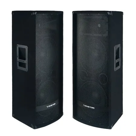 Sound Town 2-Pack Dual 12 2400W 2-Way Full-range Passive DJ PA Pro Audio Speaker with Titanium Compression Driver for Live Sound Karaoke Bar Church (METIS-212-PAIR)