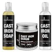 Culina Supreme Cast Iron Care Set: Restoring Scrub, Cleaning Soap & Conditioning ...