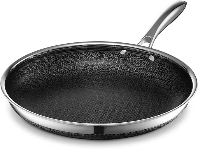 HexClad 12 Inch Hybrid Nonstick Frying Pan, Dishwasher and Oven Friendly